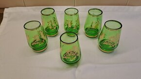 RETRO ŠTAMPRLATA ZELENÁ ZLACENÁ ČIRÁ PANÁKY - 4