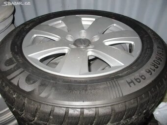 AUDI ALU kola 7,5X16 ET45 + zimním pneu 215/60/16 - 4