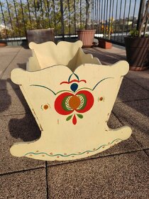 Stará dřevěná kolíbka pro panenky výroba rok 1940 - 4