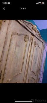 Stará zrenovovaná masivní skříň shabby retro vintage - 4