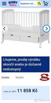 Dětská postýlka Scarlett, kompletně vybavená. - 4