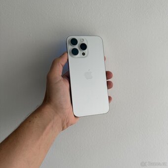ZÁNOVNÍ APPLE IPHONE 15 PRO MAX 256GB-BÍLÝ,BATERIE 100% - 4