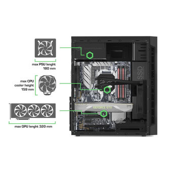 Skříň SilentiumPC Armis AR1 | ATX | čtečka SD | 2x USB 3.0 - 4