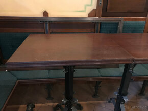Masívní dřevěné stoly s kovanou nohou - 3 kusy - 4