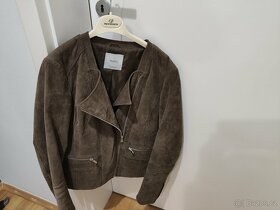Dámský kožený semišový khaki křivák zn Mango - 4