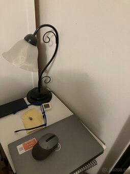 Kovová postel Ikea Noresund, rošty, zrcadlo, věšák, lampičky - 4