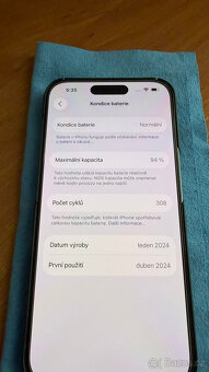 Iphone 15 pro 128GB natural titanium - baterie 94% - 4