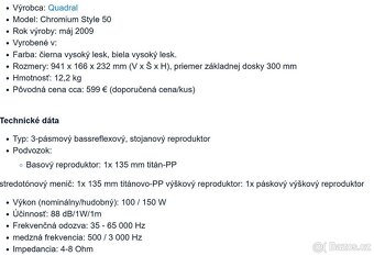 Quadral Chromium Style 50 / Dovoz v cene : Brno, Praha ,Olom - 4
