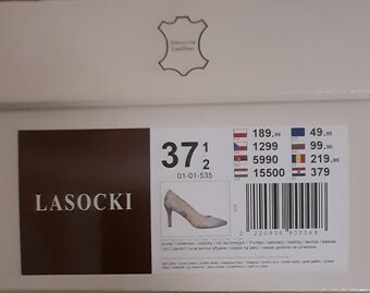 Kožené stříbrné lodičky Lasocki vel.37,5 - 4