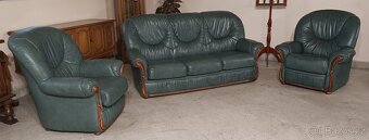 Kožená sedací souprava 3+1+1 s relax křeslem. - 4