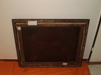 obraz - zimní krajina olej 89x71 cm - signace - 4