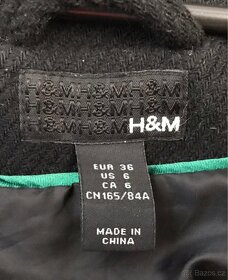 Dámský černý kabátek vel.36 zn.H&M 80% vlna - 4