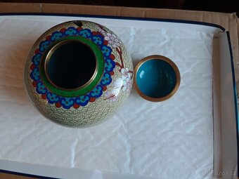 Pěkná smaltovaná doza- Cloisonné - 4