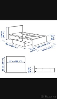 Postel 90x200 cm s úložným prostorem - 4