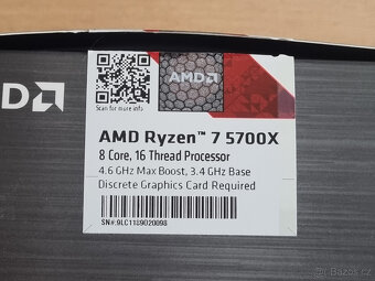Část PC sestavy Ryzen 5700X + 32 GB DDR4 + B550 ATX MB - 4