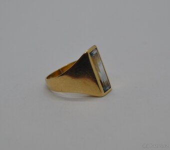 Elegantní zlatý prsten s akvamarínem - 4