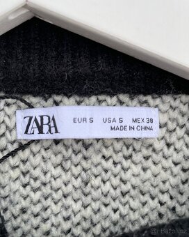 Zara Abstract Jacquard Sweater "Cream Black" (L) - 4