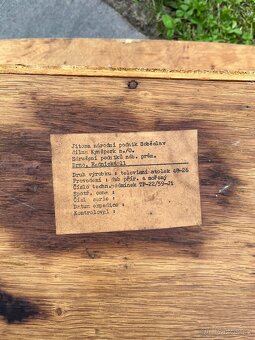 Retro dřevěný stůl s úložným prostorem - 4