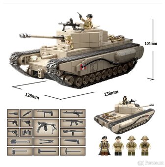 Stavebnice tankov + postavičky - typ lego - nové - 4
