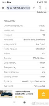 Rozkládací nová sedačka Mia modrá - 4