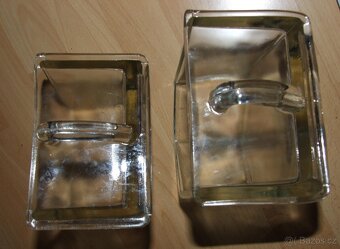 2 kusy starých skleněných šuplíků do kredence- pěkné - 4