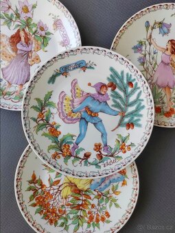 Exkluzivní sada 4 porcelánových talířů s vílími (Luisenburg) - 4