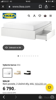 MALM Rám postele, 2 úložné díly - 4