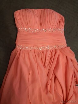 Plesové šaty meruňkové S/M - 4