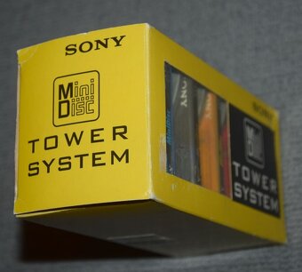 MD minidisc SONY TOWER SYSTEM + 5x MD SONY 80min., NOVÉ,sada - 4