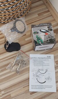Třetí ruka-držák,pájení,LED světlo,lupa-TE 801 - 4