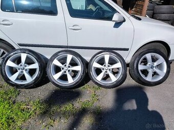 alu originál Škoda Rapid 5x100 R16" + letní pneu 215/45R16 - 4