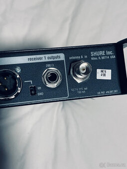 SHURE UR4D -R9-790-865MHz + 2 X UR2 s 2 X kapslí SM86 (jako - 4