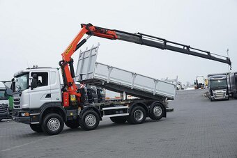 Scania G400 8x4 - třístranný sklápěč s hydraulickou rukou - 4