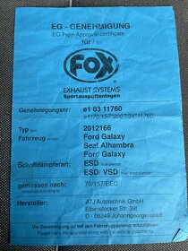 výfuk FOX FORD GALAXY 2,8 - 4