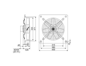 HCFB/4-355 H průmyslový nástěnný ventilátor - 4