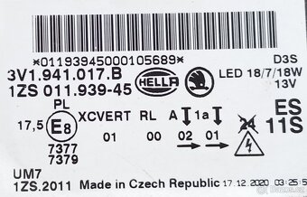 Přední levé led světlo Škoda Superb 3 facelift - 4