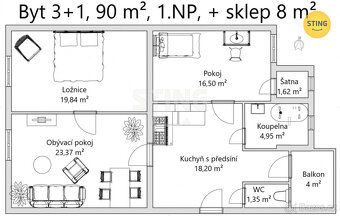Prodej bytu 3+kk, Pardubice - Jana Palacha, 131651 - 4