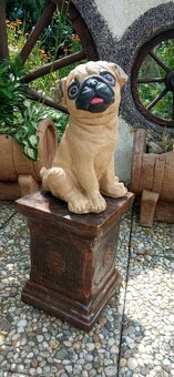 Zahradní dekorace- Soška Mopsík 1 - 4