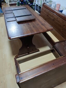 Stůl s Dřevěná rohová lavice - 4