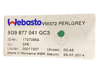 Panoramatické střešní okno 5G9877049 VW Golf 7 kombi 2015 - 4