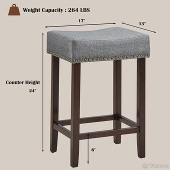 Barové stoličky s ergonomickým sedákem- sada 4 kusů - 4