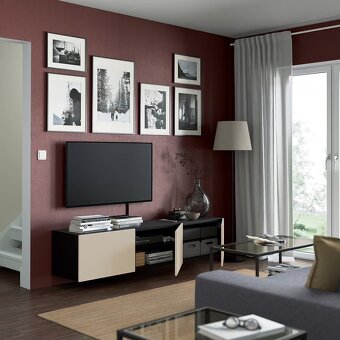 TV stolek na zeď IKEA BESTA černa/béžová mat - 4