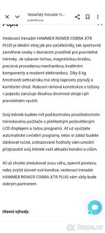 Veslovací trenažér Hammer Cobra XTR+ - 4