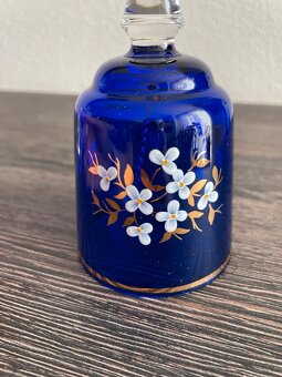 Křišťálový, kobaltově modrý, skleněný zvoneček - 4