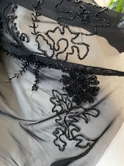 Guess plesové dlouhe pruhledne saty cerne 38 - 4