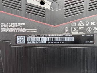 MSI GF65 herní notebook RTX 3060 - 4