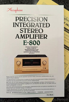 Integrovaný zesilovač ACCUPHASE E-800 třídy A, PIA zařízení, - 4