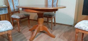 Stůl rozkládací jídelní a 4 židle - dřevo třešeň - 4