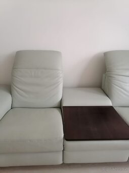 Kožená Rohová sedačka se stolky - 4
