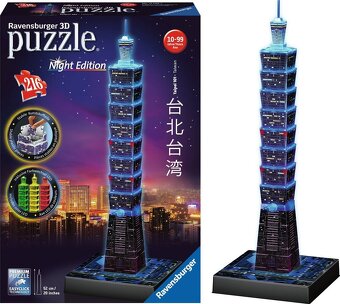 NOVÉ 3D světelné LED puzzle Ravensburger Taipei Night Editio - 4
